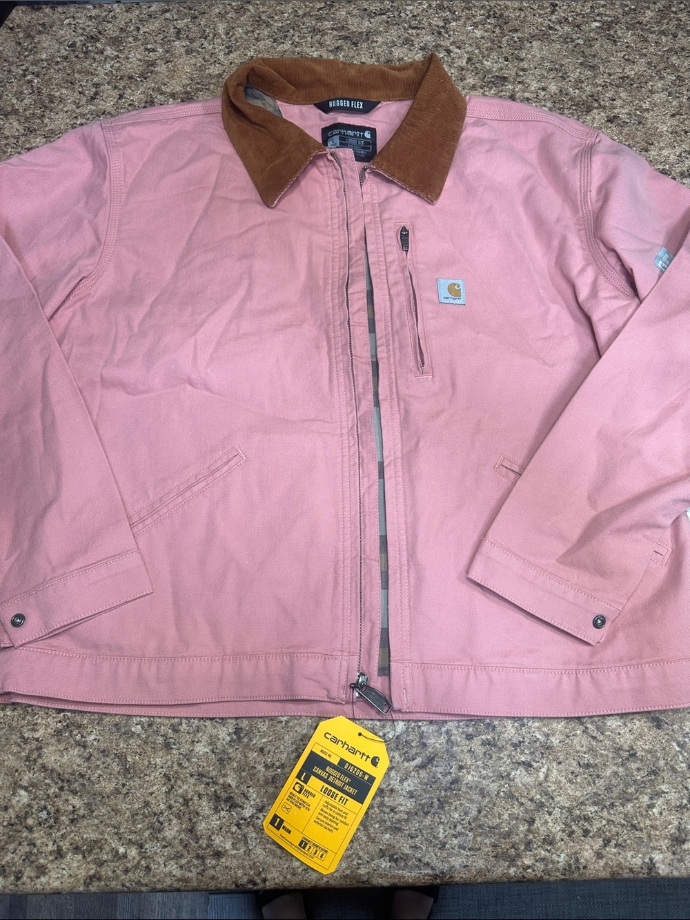 NWT Carhartt Detroit Crawford Rose Tint Pink Loose Fit Canvas Jacket Large